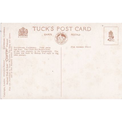 EC793 SOUTHWARK CATHEDAL . PRINTED TUCK OILETTE POSTCARD