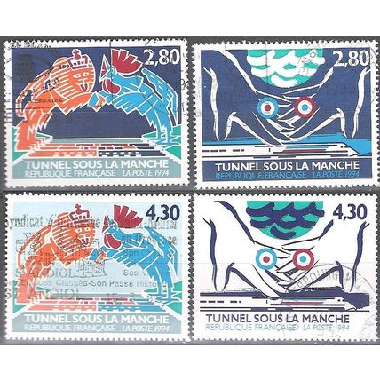 France 1994 Michel 3023 - 3026 O Cote (2008) 5.50 € Tunnel sous La Manche
