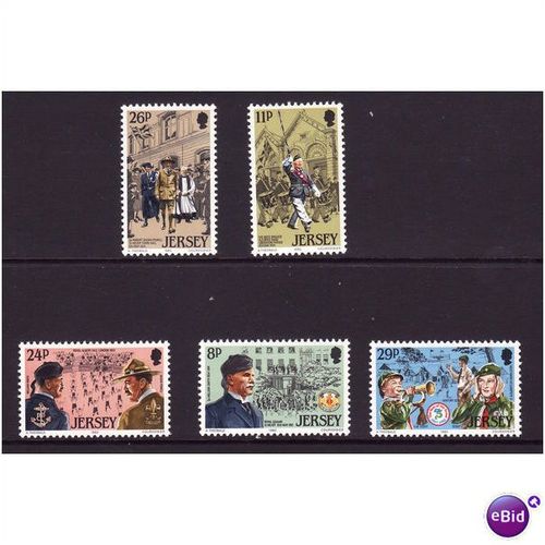 JERSEY 1982 SCOUTING SG 299 / 303 SET 5 VALS U/M MINT