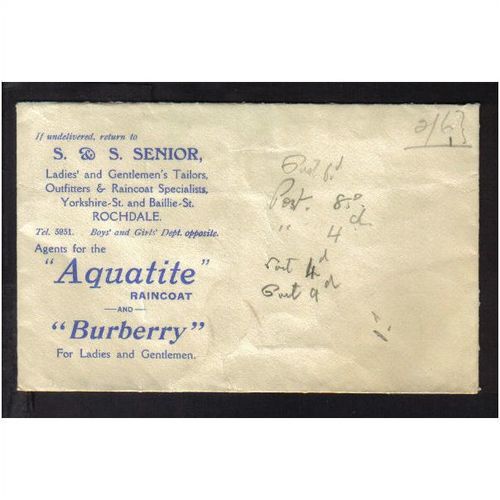 S & S SENIOR LTD, YORKSHIRE ST, ROCHDALE, "ENVELOPE"2/6}