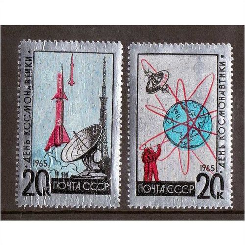 RUSSIA NOYTA CCCP 1965 NATIONAL COSMONAUTICS DAY MINT NEVER HINGED