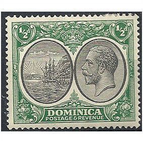 Dominica 1923 SG71 1/2d Black & Green Mounted Mint . . .