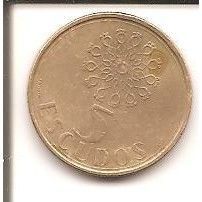 PORTUGAL 5 ESCUDOS 1990