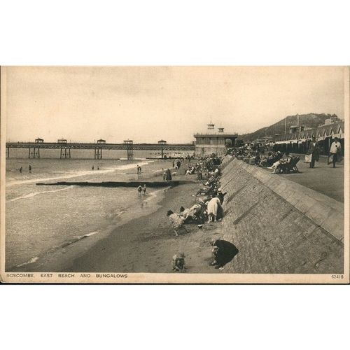 Vintage Photochrom PC - Boscombe East Beach & Bungalows, Dorset - 62418