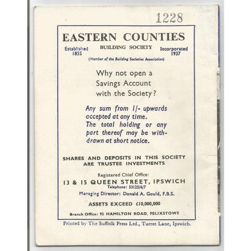 1963-64 IPSWICH TOWN v BOLTON WANDERERS (Very Good Condition - No Writing)