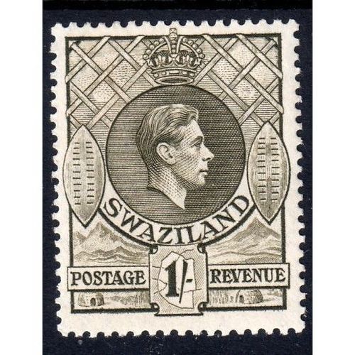 1938 Swaziland Sg35 1s Brown-Olive fine m/mint (G68)