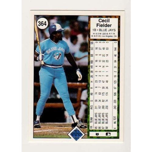 1989 Upper Deck Cecil Fielder baseball card #364 NM-Blue Jays