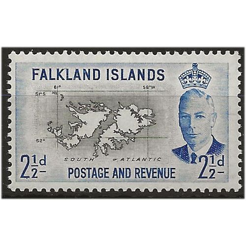 Falkland Islands 1952 SG175 2 1/2d Black & Light Ultramarine Mounted Mint . ..