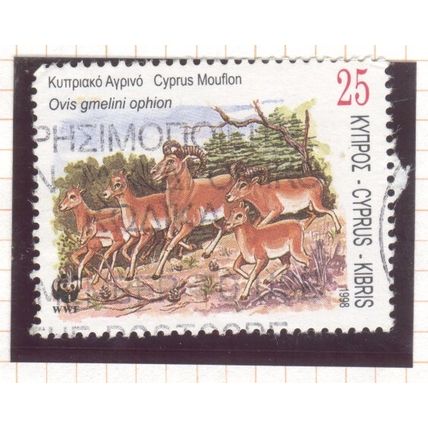 Cyprus stamps 1998 - 25c multi - Ovis gmelini ophion - used