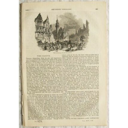 1845 The Penny Magazine No. 873 The Hague, towers Ireland, Chaucer, etc.