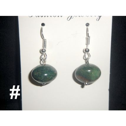 Single large 14X11mm Canadian Nephrite jade earrings