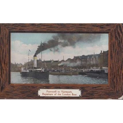 Farewell To Great Yarmouth Norfolk WW1 London Boat Sailing Antique War Postcard