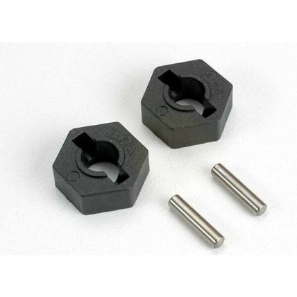 TRA4954 TRAXXAS Wheel hubs, hex (2)/ axle pins (2.5x12mm) (2)