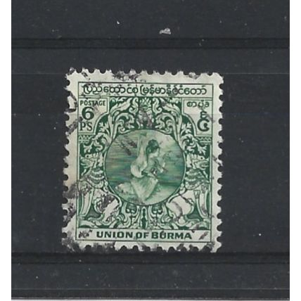 Burma.SG101 6p Dancer (Green).Fine Used.Jul25o