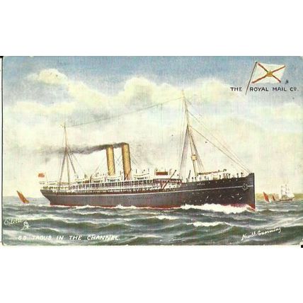 Royal Mail SP Co. SS TAGUS Tuck Oilette Postcard (9151)