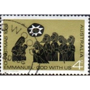Australia 1966 Christmas 4c Value. adoration of The Sheherds. Fine Used
