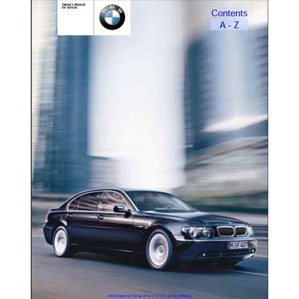 BMW 745i 745Li 760Li OWNERS MANUAL 2002/2003 MOTOR CAR 229 PAGES IN ENGLISH