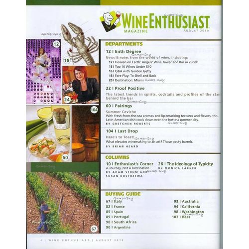 Wine Enthusiast magazine 2010 Pinot Grigio American Beer Tequila Ceviche Recipes