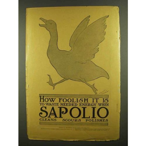 1908 Sapolio Soap Ad - How Foolish To Waste Energy