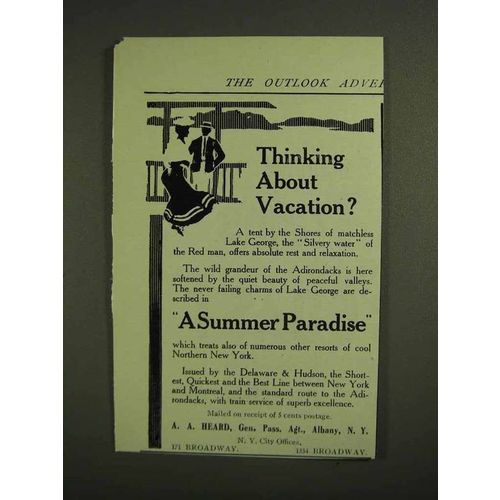 1907 Delaware & Hudson Railroad Ad - Thinking Vacation?