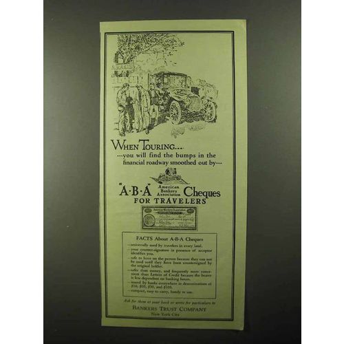 1922 Bankers Trust Company ABA Cheques Ad - Touring