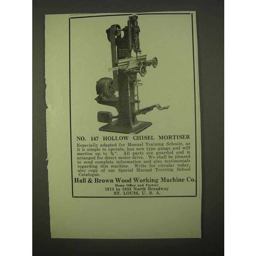 1922 Hall & Brown No. 147 Hollow Chisel Mortiser Ad