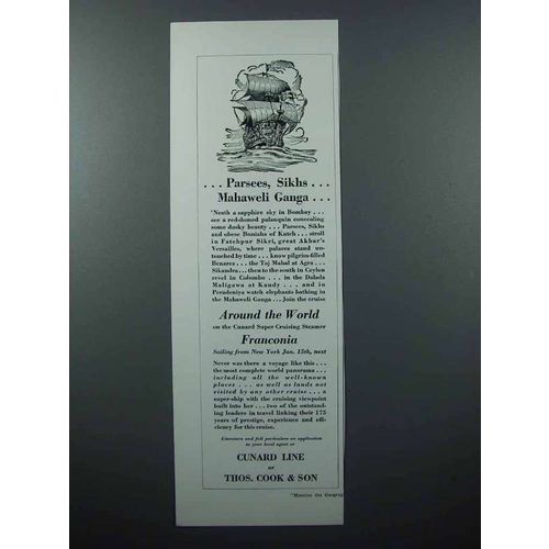1928 Cunard Line / Thos. Cook & Son Cruise Ad