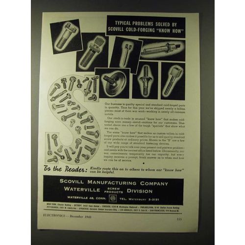 1943 Scovill manufacturing Company Ad - Typical problems solved by Scovill