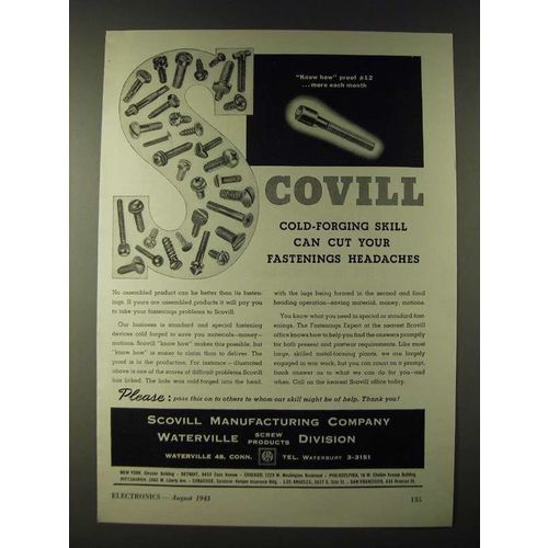 1943 Scovill Manufacturing Company Ad - Scovill cold-forging skill
