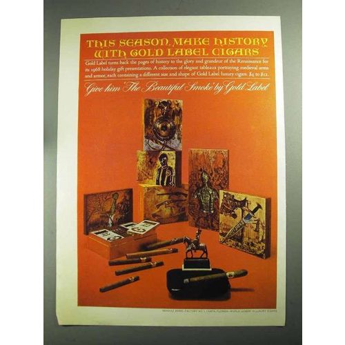 1968 Gold Label Cigars Ad - This Season Make History