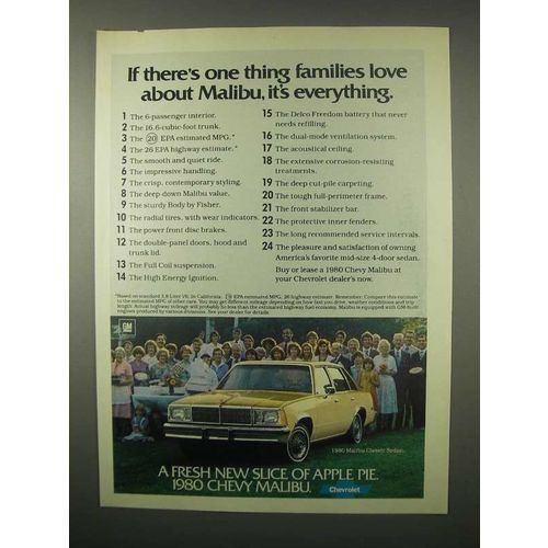 1980 Chevy Malibu Classic Sedan Ad - Families Love