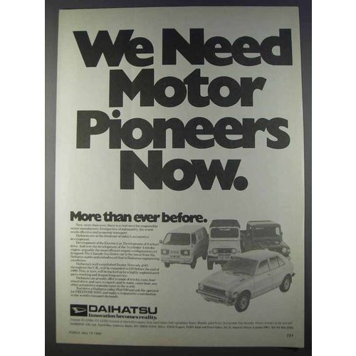 1980 Daihatsu Charade Car Ad - Need Motor Pioneers