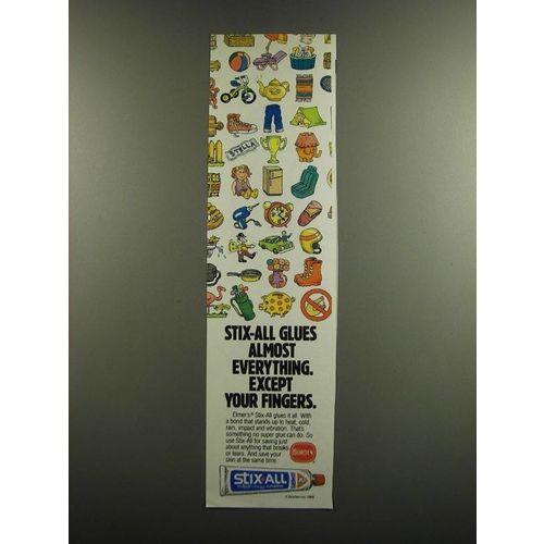 1986 Borden Stix-All Adhesive Ad - Stix-All glues almost everything