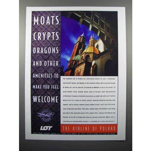 1998 LOT Airline Ad - Moats Crypts Dragons