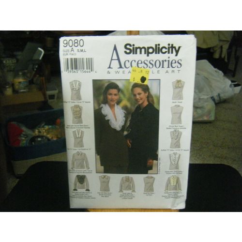 Simplicity 9080 Collar, Neck & Cuffs Accessories Pattern - Size S/M/L
