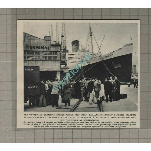 C3205) Queen Mary Crew Unofficial Seaman's Strike Southampton - 1955 Clip