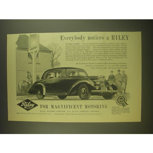 1955 Riley Pathfinder Car Ad - Everybody notices a Riley