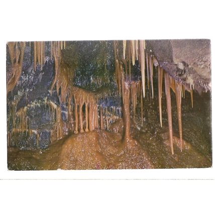 TREAK CLIFF CAVERN CASTLETON, Derbyshire used vintage postcard 1968 =