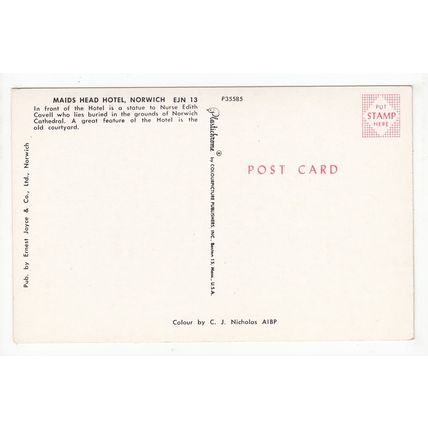 The Maids Head Hotel Norwich Postcard Norfolk EJN 13