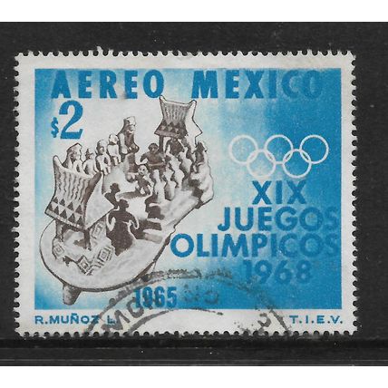 MEXICO 1965 OLYMPIC GAMES 2p BROWN AND BLUE BALL GAME SG 1105 FINE USED