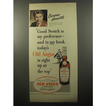 1950 Old Angus Scotch Advertisement - Burgess Meredith
