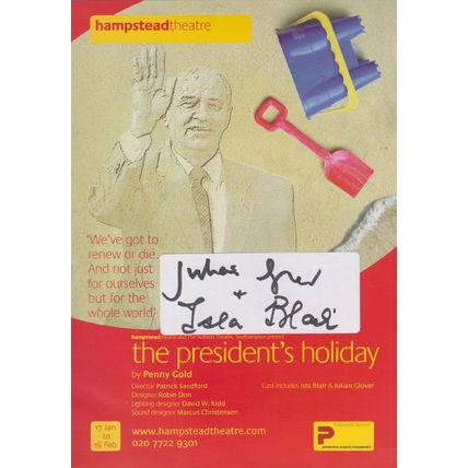 Isla Blair The Presidents Holiday Hammer Horror Films Hand Signed Theatre Flyer