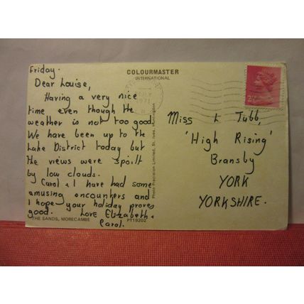 THE SANDS, MORECAMBE , Lancashire used postcard Colourmaster 1971 pm =