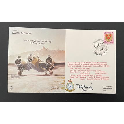 Flown Cover. 40th Anniversary of VJ Day. RAF B35. Signed