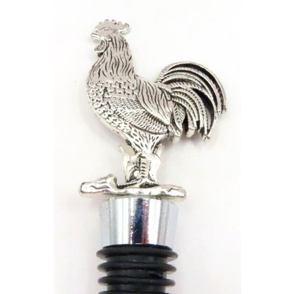 Cockerel Wine Bottle Stopper Metal Silver Colour Gift Home Decor 12.5 CM Wine