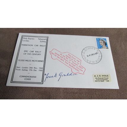 Signed 1968 Cover - London - Sydney Marathon car rally - Triumph Carried