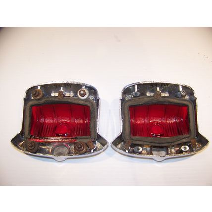 1949 PLYMOUTH TAILLIGHT LENSES & BEZELS OEM GLASS