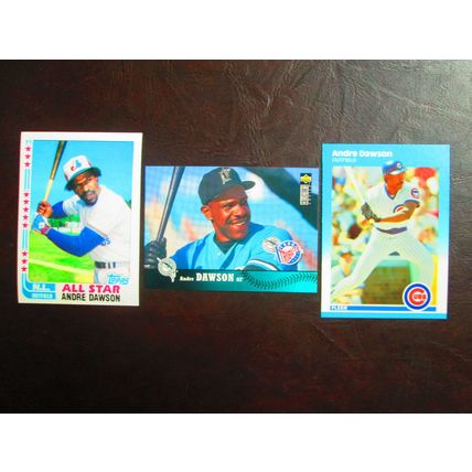 Three (3) Andre Dawson Baseball Cards (See Pictures and Description Below)