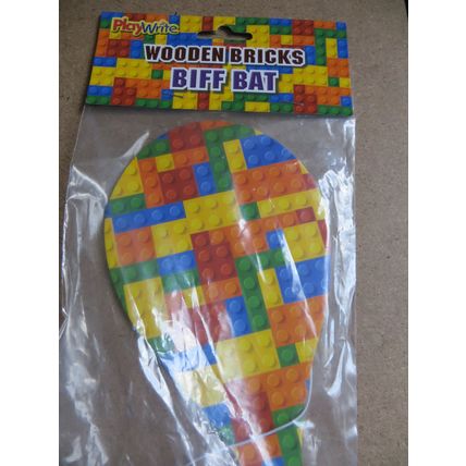 Wooden Bricks Design Biff Baff, Bat & Ball Game
