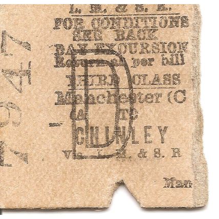 L.M.S.R. Edmondson Ticket - Manchester Central to Chinley